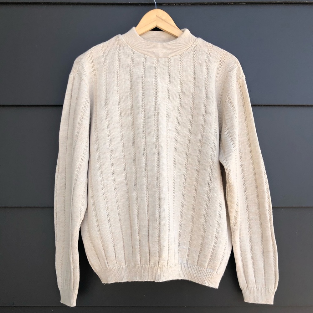 Vintage Knit Crew Neck Sweater - Made in Canada